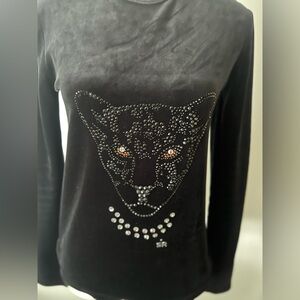 Sonya Rykiel Vintage Tiger Velvet Top